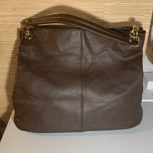 Cuore & Pelle Sophia Leather Hobo Bag in Brown Espresso